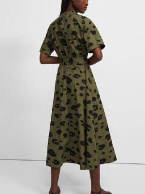 Access Hollywood 2025 Zuri Hall Olive Green Leopard Print Shirt Dress