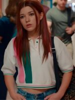 Ginny & Georgia Abby Littman Pink and Green Striped Polo Top