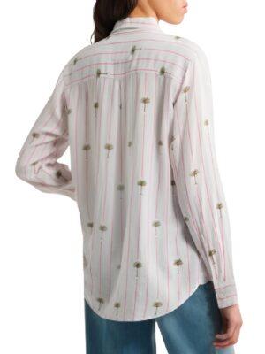 The Young And The Restless Melissa Ordway Palm Tree Print Striped Shirt