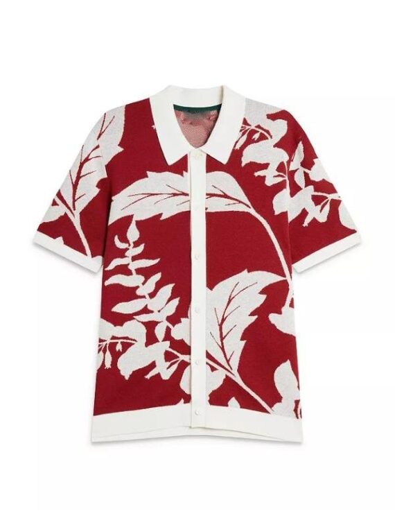 Access Daily 2025 Adam Roberts Red & White Floral Polo Shirt