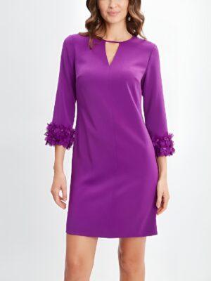 Access Daily Alison Triessl Floral Applique Sleeve Dress