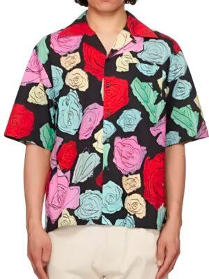 Access Hollywood 2025 Scott Evans Multicolored Floral Print Shirt