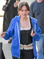 Aimee Lou Wood Jimmy Kimmel Live Blue Hoodie
