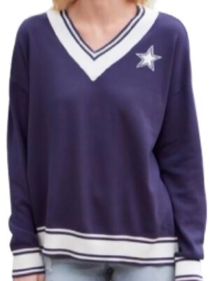Americas Sweethearts Dallas Cowboys Cheerleaders Victoria Kalina Navy Blue Sweater