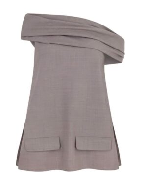 Seema Patel TV Series And Just Like That S03 Sarita Choudhury Grey Off Shoulder Top