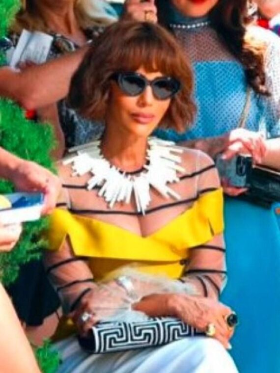 And Just Like That S3 Lisa Todd Yellow Off Shoulder Jacket