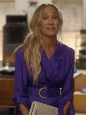 And Just Like That S3 Sarah Jessica Parker Purple Coat