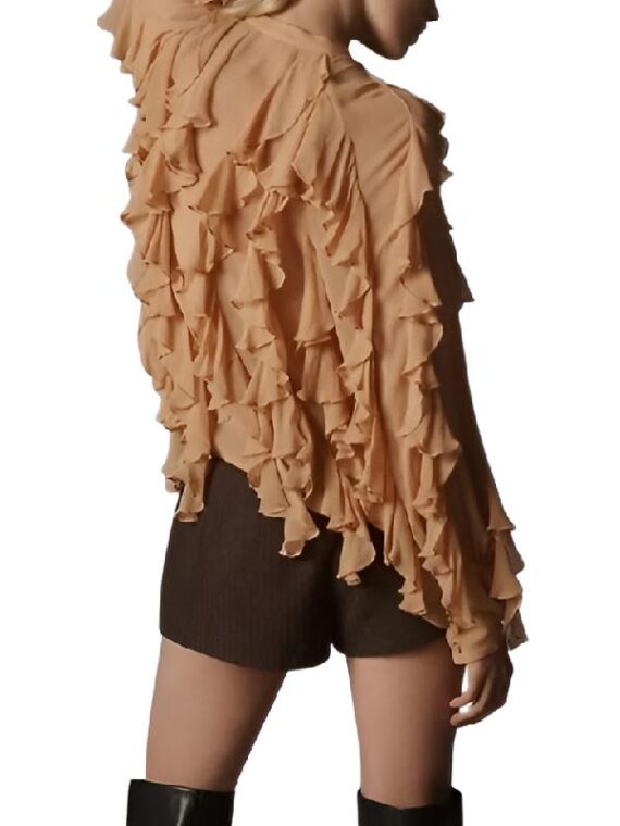 Art Detectives 2025 Laoise Sweeney Peach Ruffle Blouse