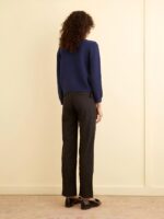 Materialists 2025 Dakota Johnson Blue Argyle Cardigan