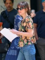 Materialists 2025 Dakota Johnson Floral Blouse
