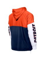 Detroit Tigers Color Block Navy/Orange Hoodie Windbreaker