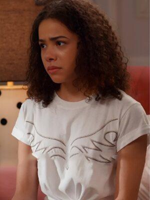 Ginny & Georgia S3 Antonia Gentry White Wings Print T-Shirt