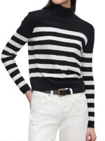 House Of Payne S14 Janine Payne Black Striped Turtleneck Sweater