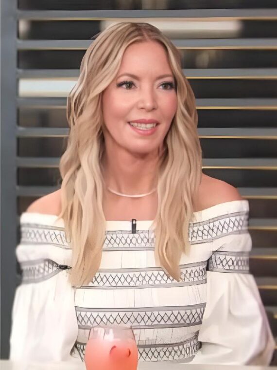 Access Daily 2025 Jeanie Buss Off Shoulder Top