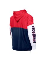 Minnesota Twins Color Block Navy/Red Hoodie Windbreaker