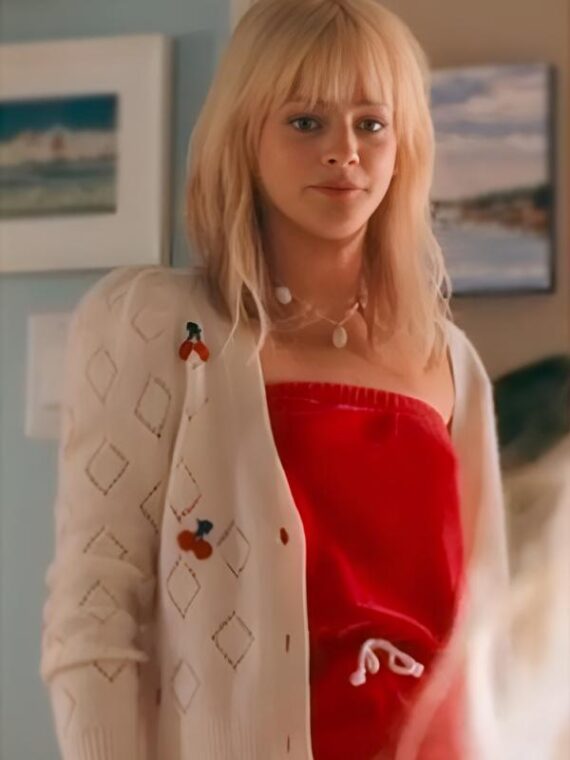 We Were Liars 2025 Esther McGregor Pointelle Cherry Cardigan