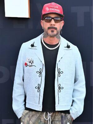 Tudum 2025 AJ McLean Skull Print Blue Jacket