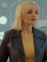 Doctor Who S15 Millie Gibson Dark Purple Leather Blazer