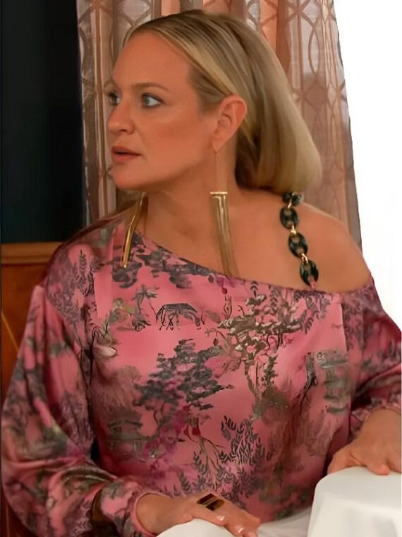 The Young And The Restless Sharon Newman Floral One-Shoulder Chain Blouse