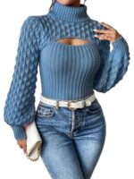 90 Day Fiance S11 Blue Cut Out Knit Sweater