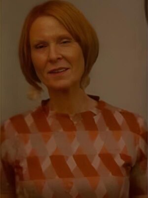 And Just Like That S3 Miranda Hobbes Jacquard Metallic Top