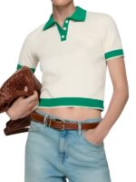 Ginny & Georgia Georgia Miller White and Green Polo Top