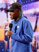 Americas Got Talent S20 Maceo Harrison Blue Cable Knit Sweater