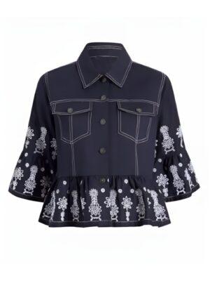 The View S28 Joy Behar Floral Eyelet Embroidered Jacket