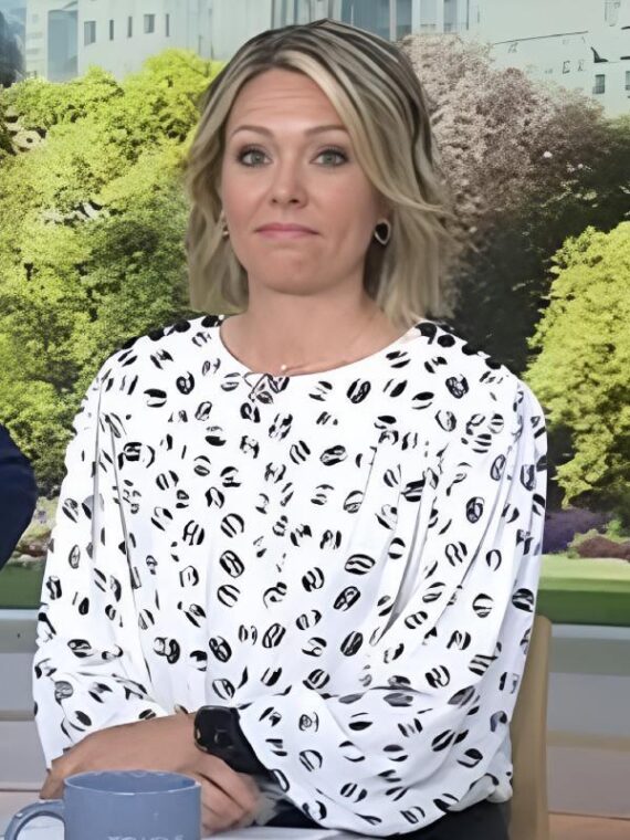 The Today Show 2025 Dylan Dreyer Lips Print Top