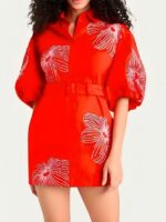 The View 2025 Alyssa Farah Griffin Red Floral Mini Dress