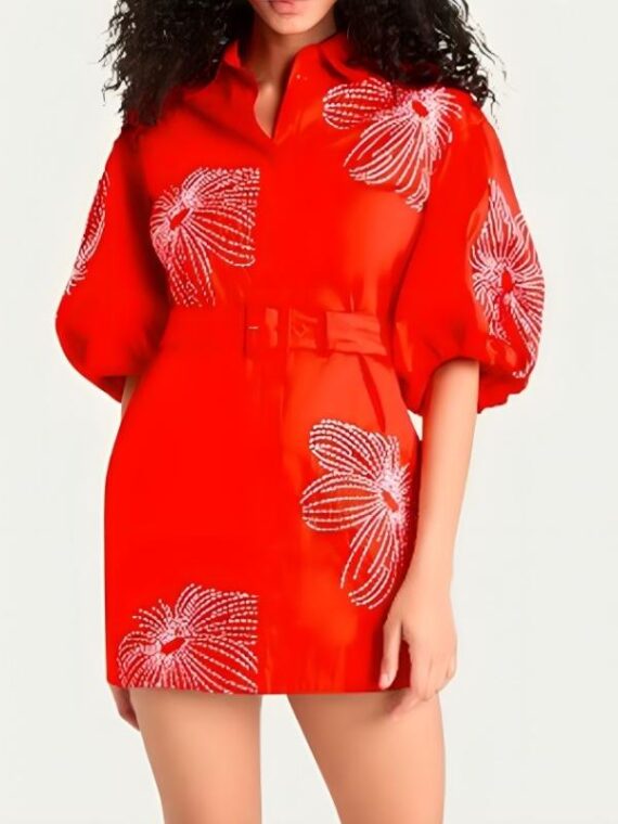 The View 2025 Alyssa Farah Griffin Red Floral Mini Dress