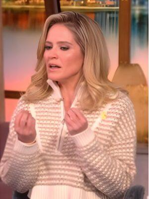 The View 2025 Sara Haines Hampton Striped Crochet Sweater