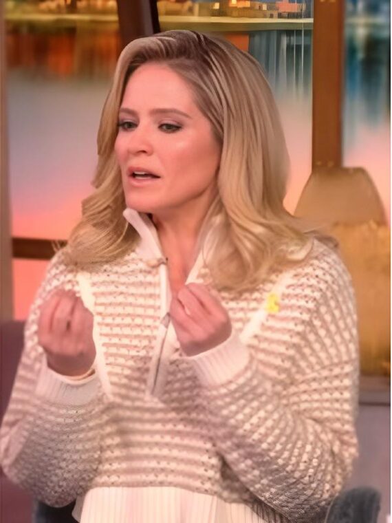The View 2025 Sara Haines Hampton Striped Crochet Sweater