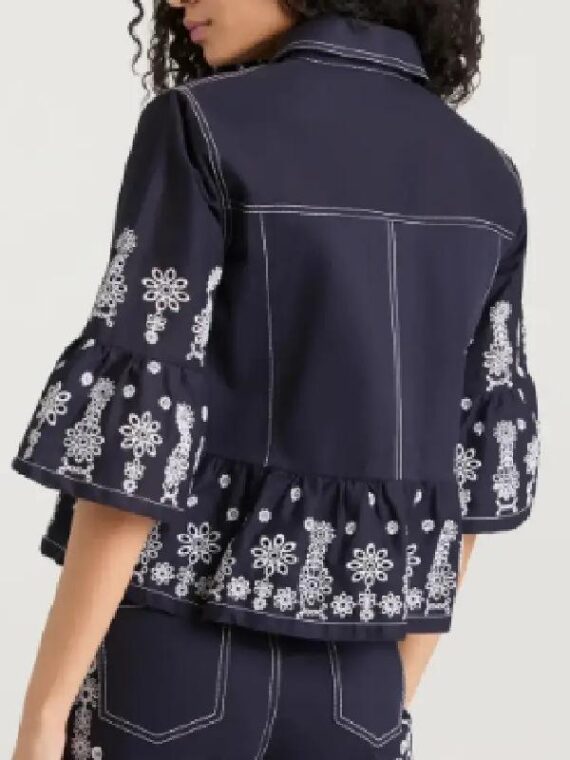 The View S28 Joy Behar Floral Eyelet Embroidered Jacket
