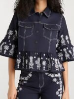 The View S28 Joy Behar Floral Eyelet Embroidered Jacket