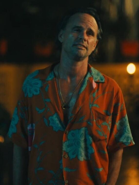 The White Lotus S3 Walton Goggins Orange Floral Shirt