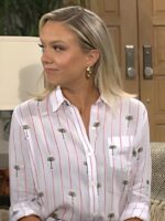 The Young And The Restless Melissa Ordway Palm Tree Print Striped Shirt