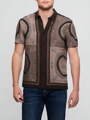 The Young And The Restless S50 Damian Kane Brown Medallion Shirt