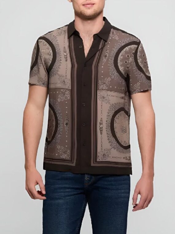The Young And The Restless S50 Damian Kane Brown Medallion Shirt