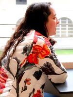 Top Chef S22 Paula Endara White & Red Floral Quilted Jacket