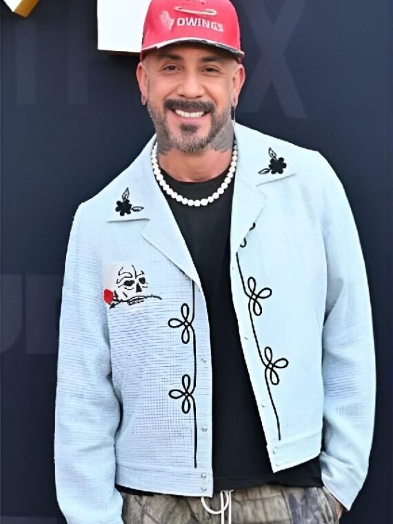 Tudum 2025 AJ McLean Skull Print Blue Jacket