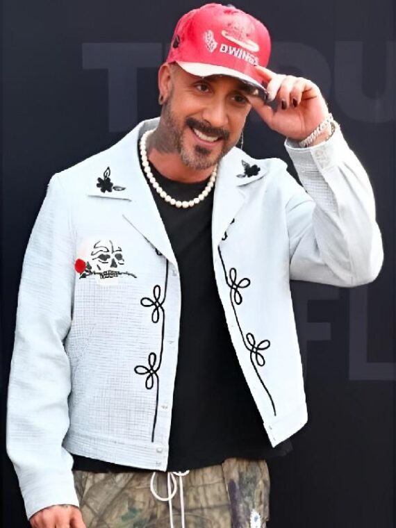 Tudum 2025 AJ McLean Skull Print Blue Jacket