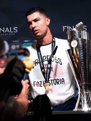 UEFA Nations League 2025 Cristiano Ronaldo White Shirt - Unisex