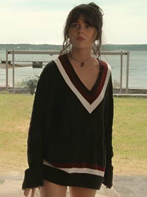 We Were Liars Emily Alyn Lind V-Neck Cable knit Sweater - Unisex