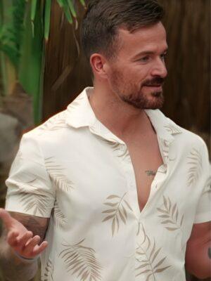 90 Day Hunt for Love S01 Nick Matiash White Leaf Print Shirt