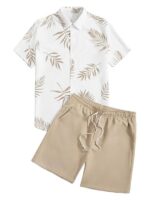 90 Day Hunt for Love S01 Nick Matiash White Leaf Print Shirt
