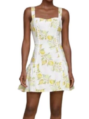 Kit Hoover Access Daily White Lemon Print Mini Dress