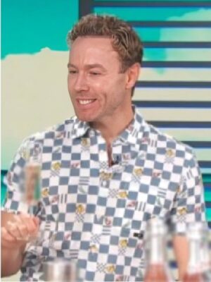 Access Daily Paul Zahn Blue and White Chequerboard Shirt