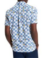 Access Daily Paul Zahn Blue and White Chequerboard Shirt