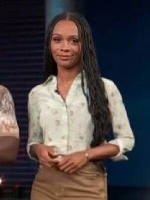 Access Hollywood Zuri Hall Green Floral Shirt